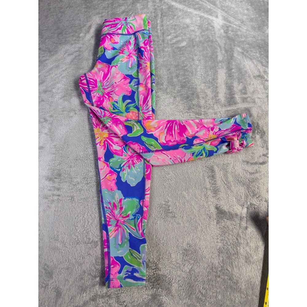 Lilly Pulitzer Luxletic Floral Bow Ankle Leggings Size Large Girls 8-10